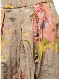 Casey Casey midi skirt in beige linen with pink and yellow flowers price