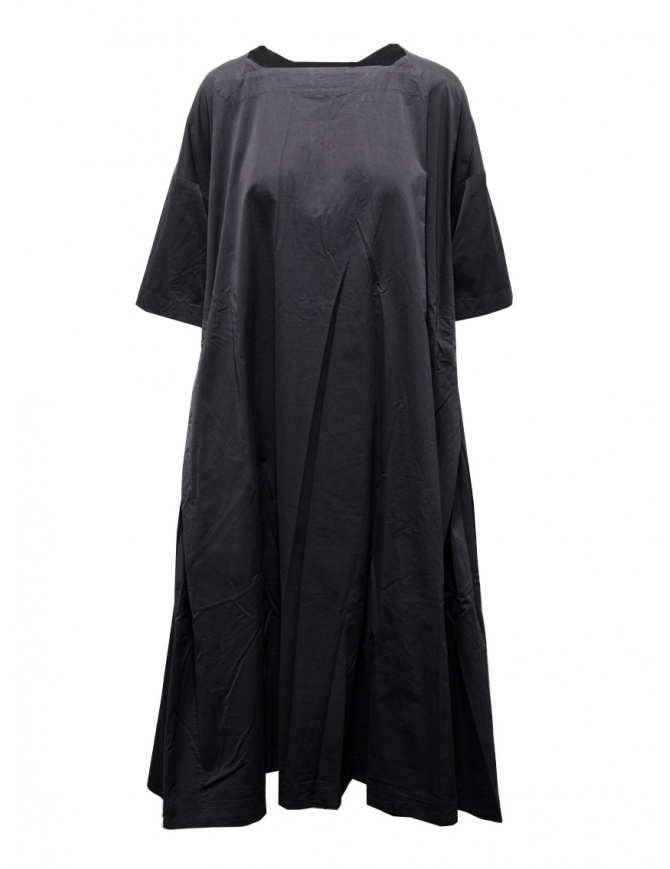 Casey Casey abito a tunica nero in cotone 20FR438 BLACK abiti donna online shopping