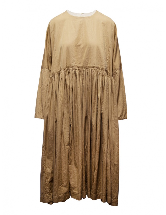 Casey Casey long beige tunic dress in cotton 20FR443 CAMEL womens dresses online shopping