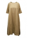 Casey Casey lungo abito a tunica beige in cotone acquista online 20FR438 CAMEL