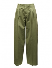 Cellar Door Frida ampi pantaloni verdi con le pinces FRIDA CAPUELT OLIVE RF457 76