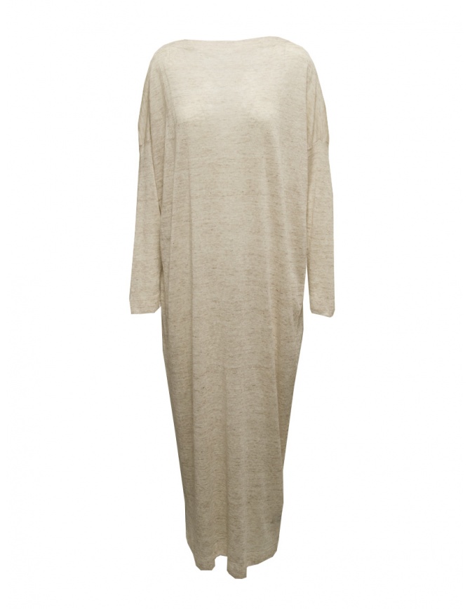 Dune_ beige maxi dress in linen, cotton and silk 01 70 Z15U ARIZONA womens dresses online shopping