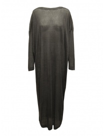 Abiti donna online: Dune_ maxi abito grigio in cotone lino seta
