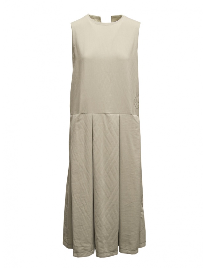 Maria Turri beige sleeveless dress with suns 34102 WHITE MTF womens dresses online shopping