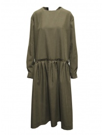 Maria Turri khaki green long-sleeved dress online