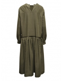 Maria Turri khaki green long-sleeved dress