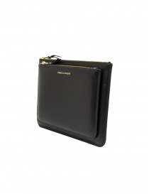 Comme des Garçons SA5100OP outside pocket black leather pouch