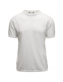 Monobi T-shirt in white cotton knit online
