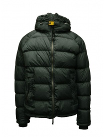 Mens jackets online: Parajumpers Norton dark green hooded down jacket