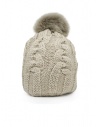 Parajumpers berretto a trecce beige con pon-pon in pellicciashop online cappelli