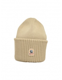 Parajumpers beige wool beanie with high edged online
