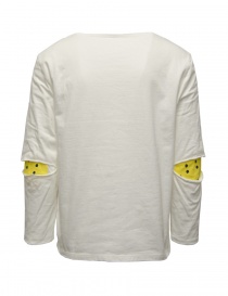 Kapital t-shirt bianca manica lunga con smile sui gomiti acquista online