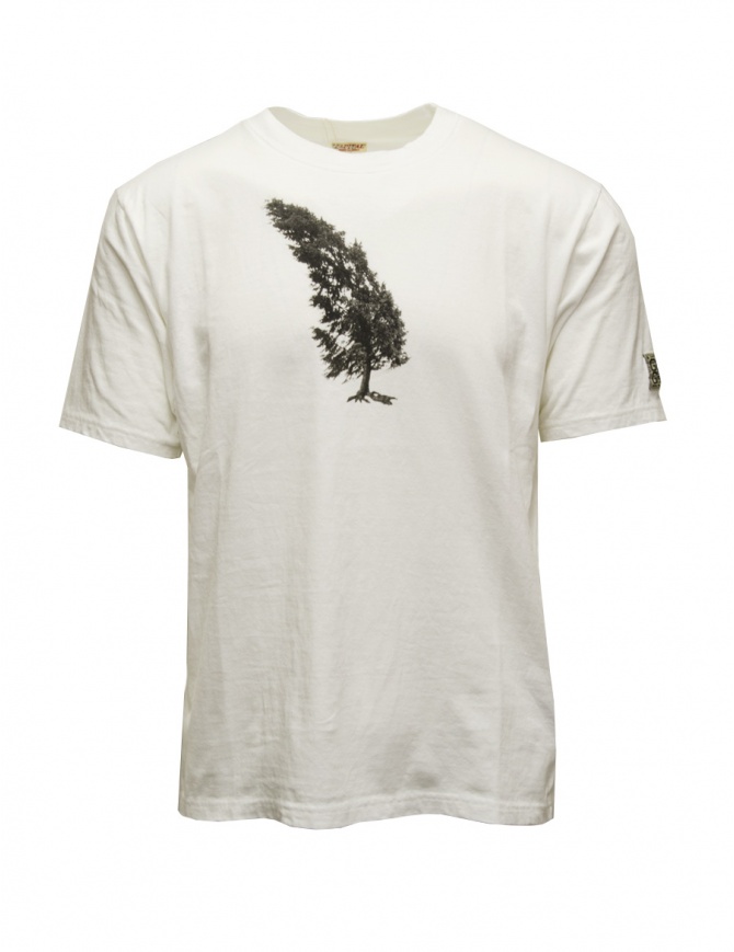 Kapital Conifer & G.G.G. tree print t-shirt L2304SC127 WH mens t shirts online shopping