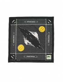 Kapital Rainbowy bandana nera con Monte Fuji e Smile EK-1404 BLK