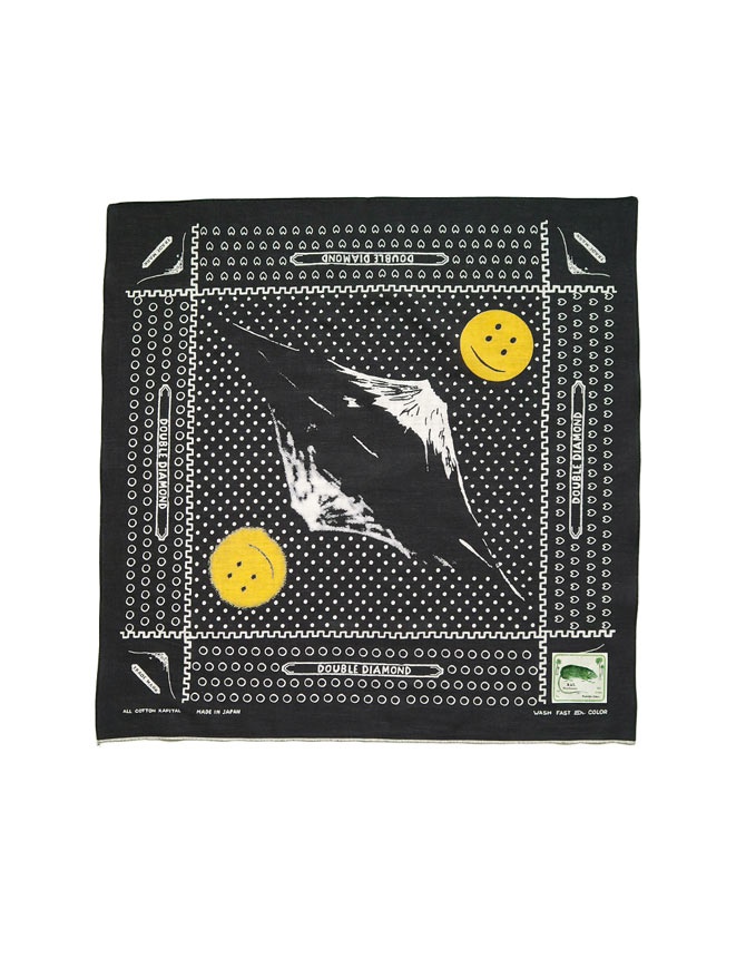 Kapital Rainbowy bandana nera con Monte Fuji e Smile EK-1404 BLK sciarpe online shopping