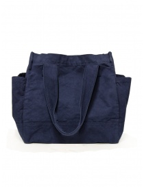 Kapital oversized tote bag in navy blue cotton canvas EK-1400 NV