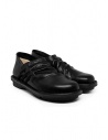 Trippen Thrill flat shoes in black leather with side strings buy online THRILL BLACK-SAT KA BLK