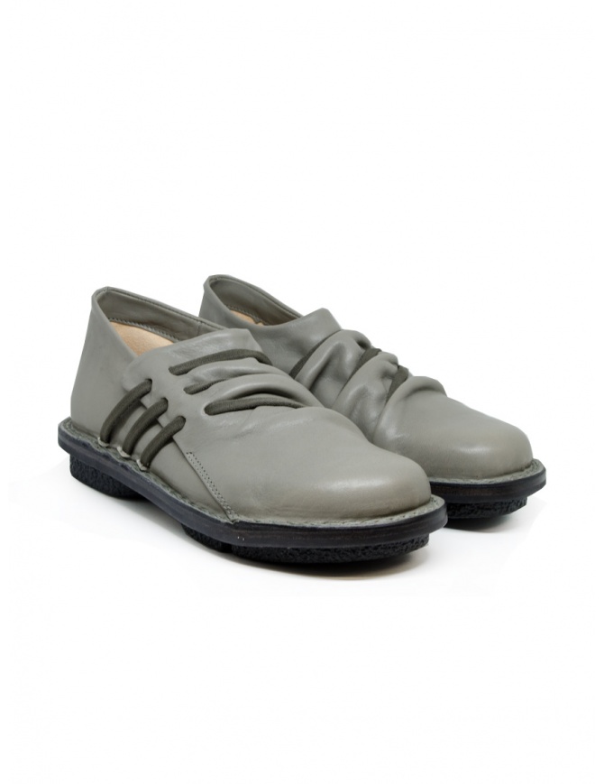 Trippen Thrill flat shoes in grey leather with side strings THRILL BETON-SAT KA GRY womens shoes online shopping