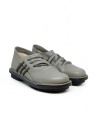 Trippen Thrill flat shoes in grey leather with side strings buy online THRILL BETON-SAT KA GRY