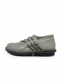 Trippen Thrill flat shoes in grey leather with side strings buy online