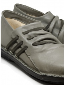 Trippen Thrill flat shoes in grey leather with side strings womens shoes buy online