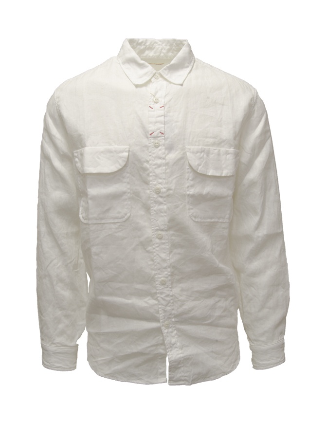 Kapital camicia in lino bianca manica lunga K2303LS055 WH camicie uomo online shopping