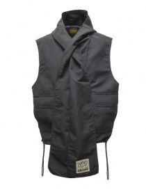 Mens vests online: Kapital Cross Rabbit long black vest