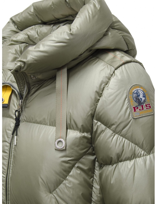 Parajumpers Janet satin sage green long down jacket for women