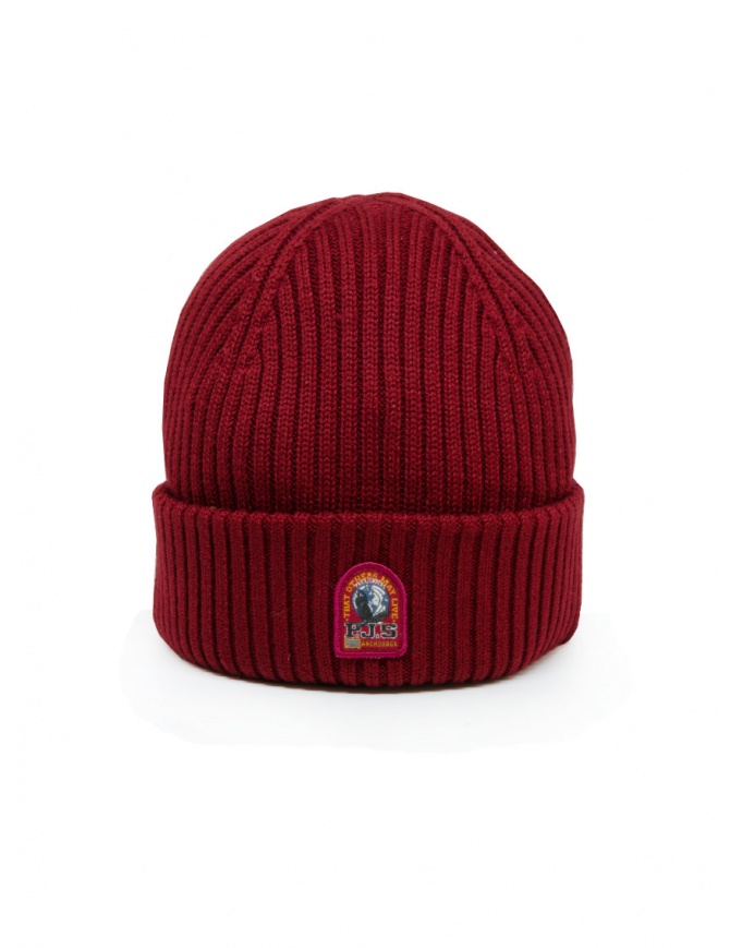 Parajumpers Rib Hat ribbed cap in red wool PAACHA02 RIB RIO RED hats and caps online shopping