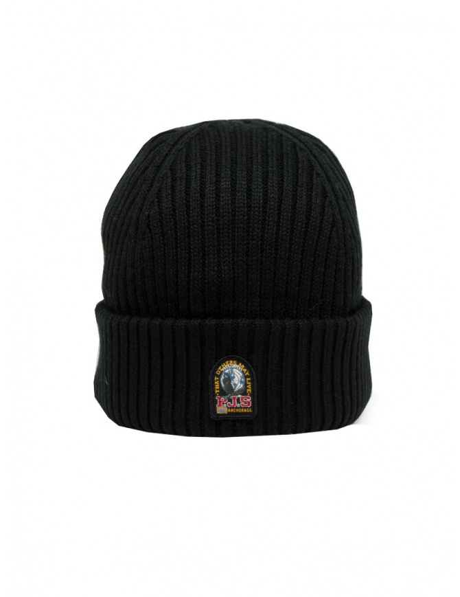 Parajumpers Rib beanie in black merino wool PAACHA02 RIB BLACK hats and caps online shopping