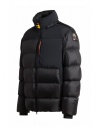 Parajumpers Gover black down jacket with elasticated inserts shop online mens jackets