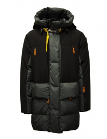 Mens jackets online: Parajumpers Braylen green and black multipocket down jacket