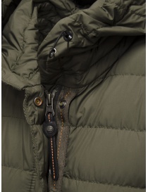Parajumpers Omega extra long down jacket in olive green womens jackets buy online