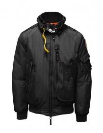 Mens jackets online: Parajumpers Fire black padded waterproof bomber jacket