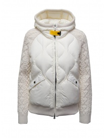 Giubbini donna online: Parajumpers Phat piumino bianco con maniche in lana Aran