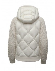 Parajumpers Phat white down jacket with Aran wool sleeves price