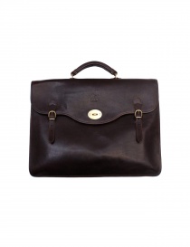 Il Bisonte Raffaello brown leather briefcase online