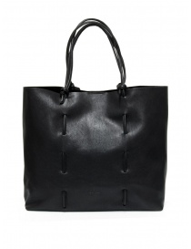 Bags online: Il Bisonte black leather tote bag with knotted handles