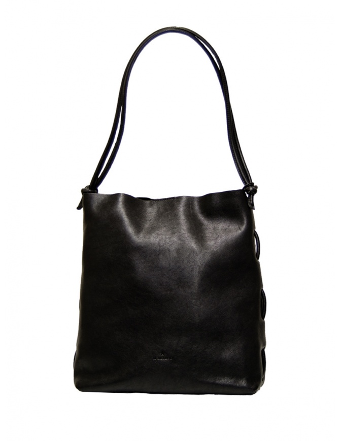 Il Bisonte shoulder bag in black vintage leather BSH182 BK296B NERO