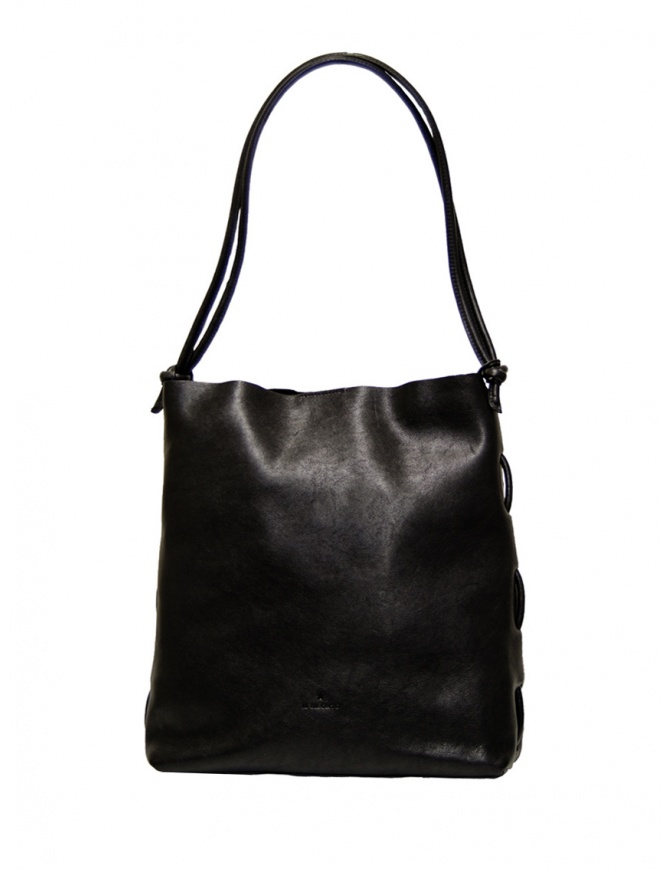 Il Bisonte shoulder bag in black vintage leather BSH182 BK296B NERO bags online shopping