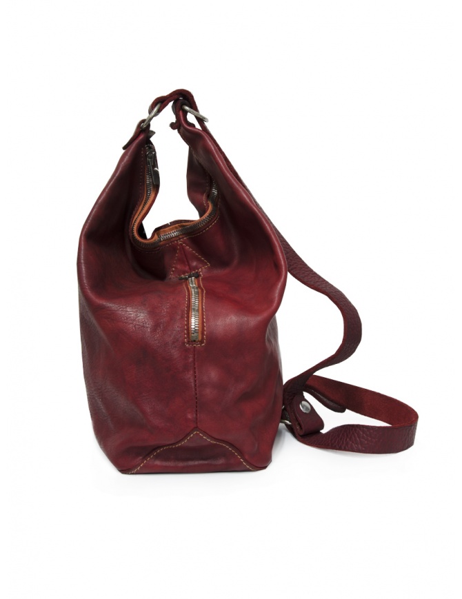 Guidi BK2 borsa secchiello a tracolla in pelle di cavallo rossa BK2 SOFT HORSE FG 1006T borse online shopping