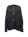 Ma'ry'ya maxi cardigan in salt and pepper wool buy online YLK031 G4BLACK