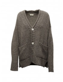 Cardigan donna online: Ma'ry'ya cardigan oversize in lana color taupe