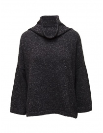 Ma'ry'ya boxy sweater in salt and pepper black wool YLK038 G4BLACK order online