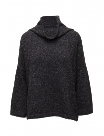 Ma'ry'ya boxy sweater in salt and pepper black wool YLK038 G4BLACK