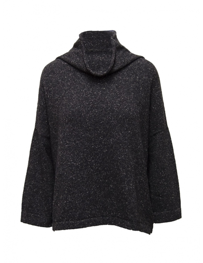 Ma'ry'ya boxy sweater in salt and pepper black wool YLK038 G4BLACK women s knitwear online shopping