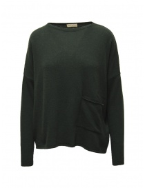 Ma'ry'ya pullover in dark green merino wool and cashmere YLK061 B12GREEN