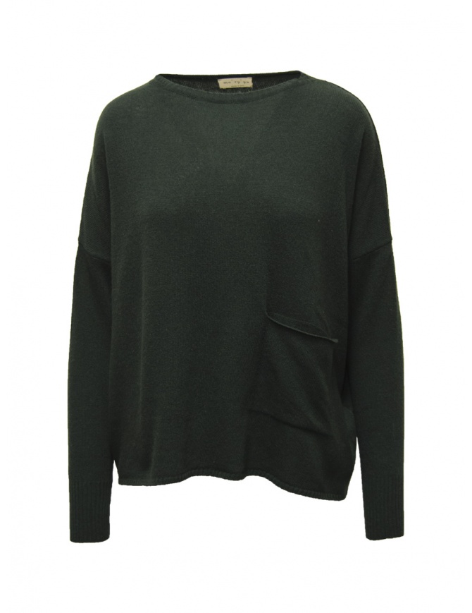 Ma'ry'ya pullover in lana merino e cashmere verde scuro YLK061 B12GREEN maglieria donna online shopping