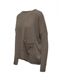 Ma'ry'ya pullover in lana taupe con tasca frontale