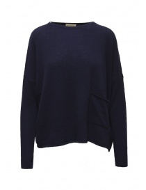 Ma'ry'ya maglia in lana blu con tasca YLK061 B7NAVY order online